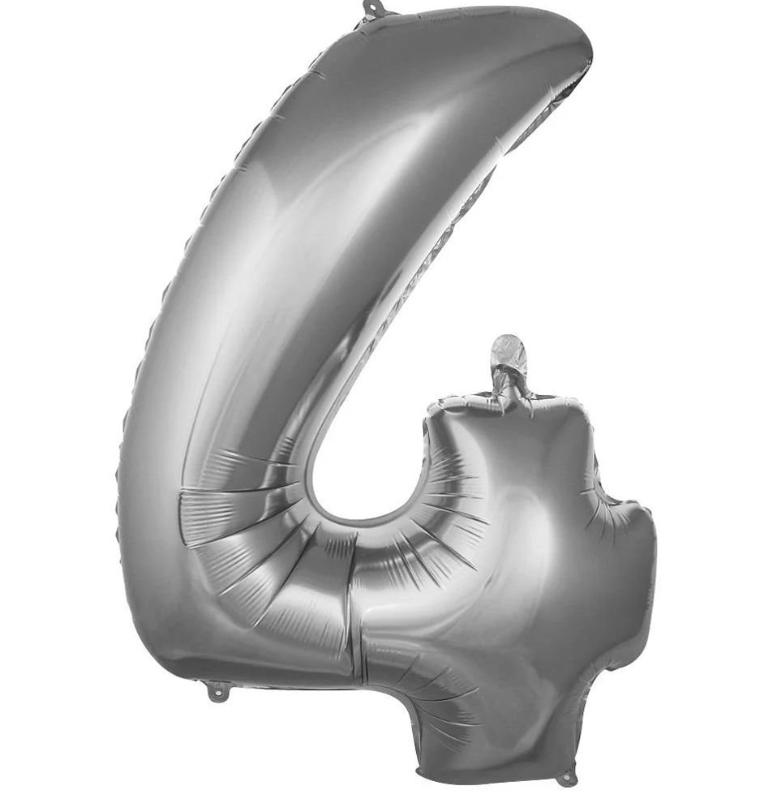 Folyo Balon Gümüş 4 40 İnç 100 Cm